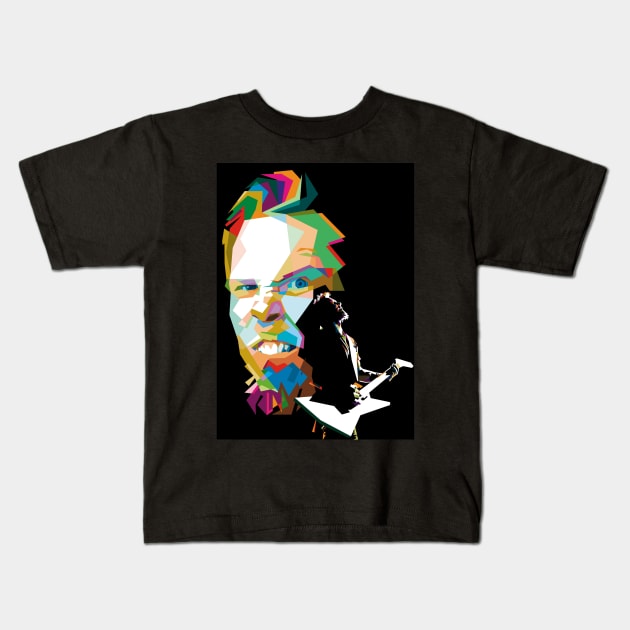 james hetfield WPAP Kids T-Shirt by pucil03